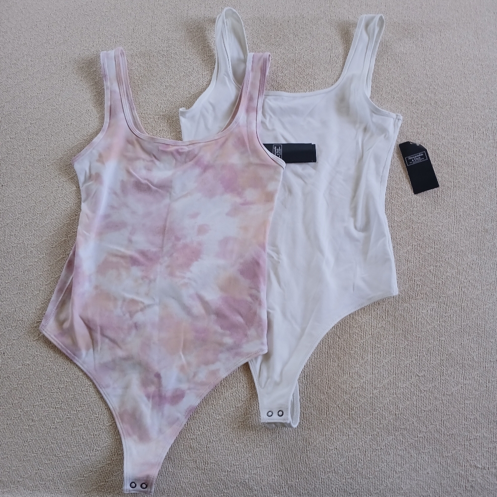 abercrombie & fitch 2 soft a&f tank bodysuit scoop neck pastel tie dye small
